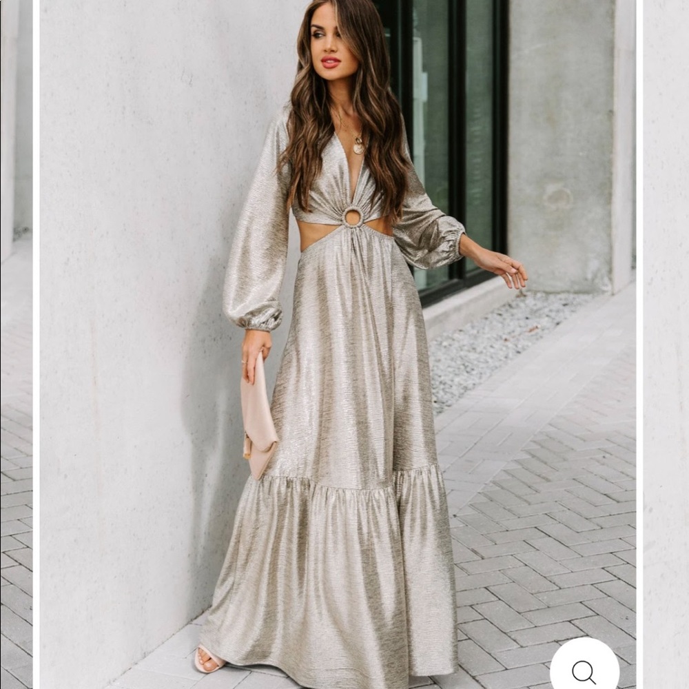 Gold cutout dress